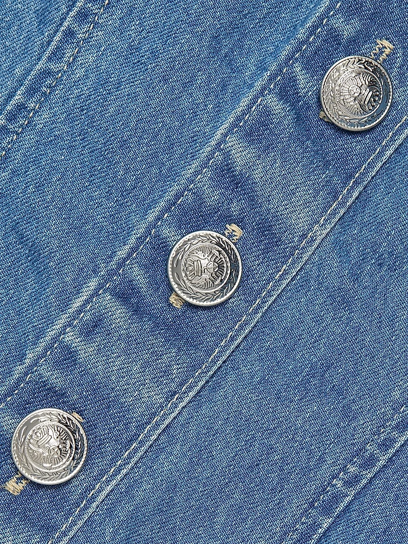 Saga Denim Button-Front Top