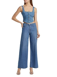 Saga Denim Button-Front Top