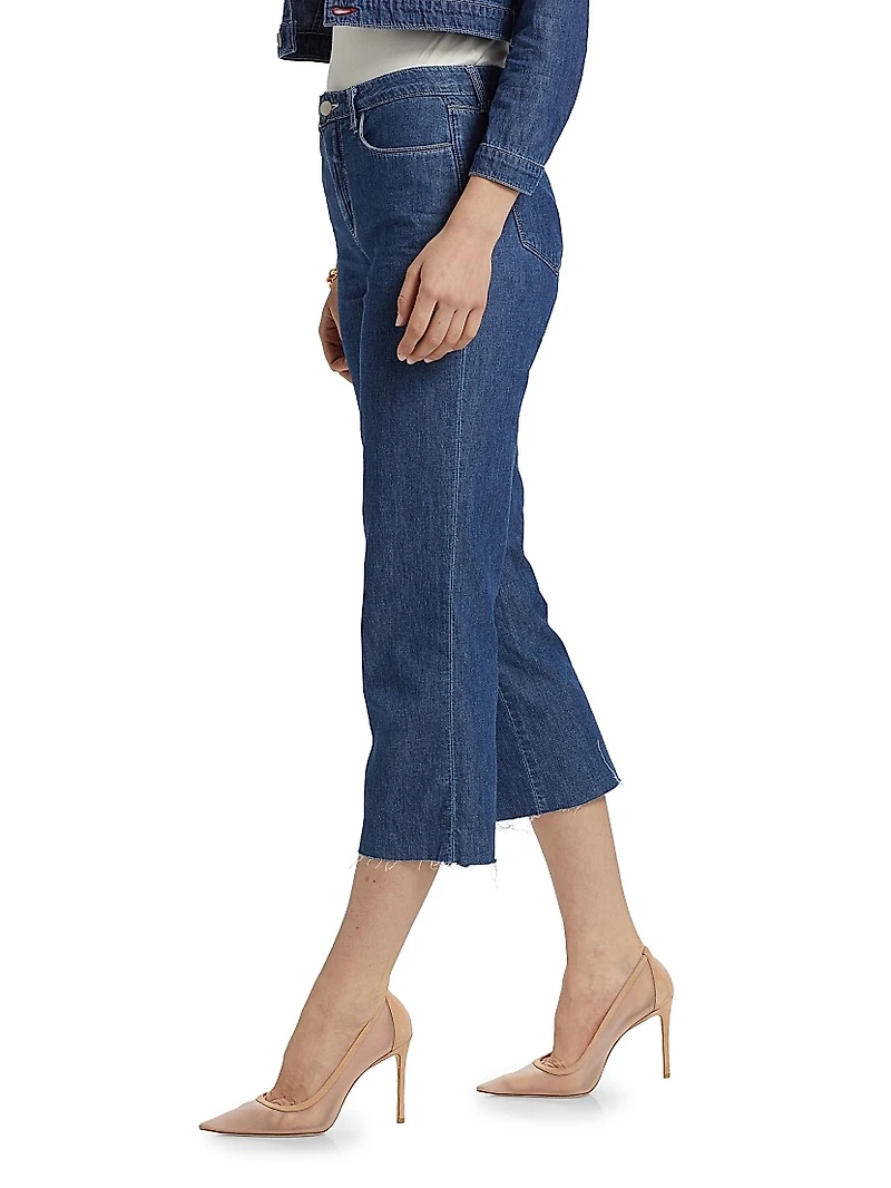 Wanda Mid-Rise Straight-Leg Crop Jeans