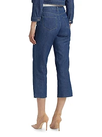 Wanda Mid-Rise Straight-Leg Crop Jeans