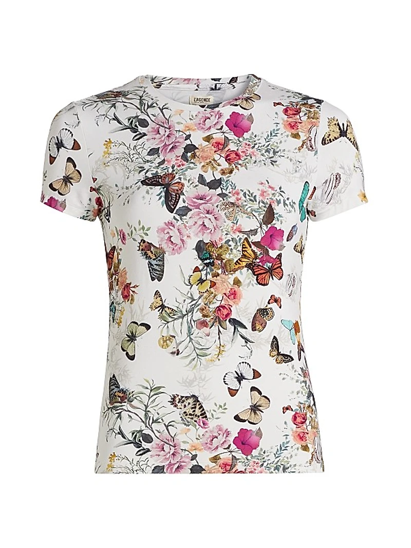 Ressi Floral Fitted Crewneck T-Shirt