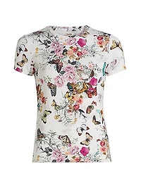 Ressi Floral Fitted Crewneck T-Shirt