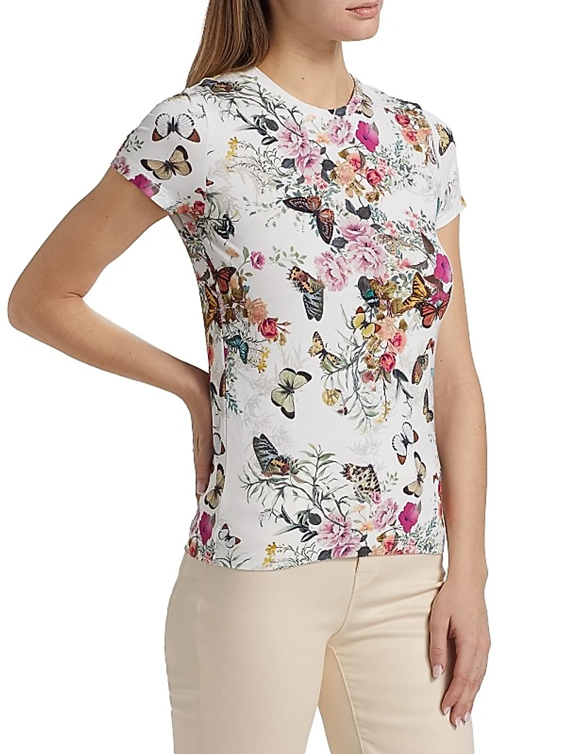 Ressi Floral Fitted Crewneck T-Shirt