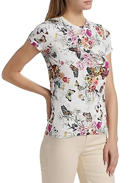 Ressi Floral Fitted Crewneck T-Shirt
