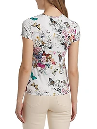 Ressi Floral Fitted Crewneck T-Shirt