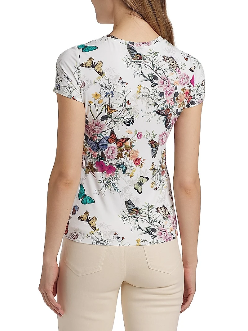 Ressi Floral Fitted Crewneck T-Shirt