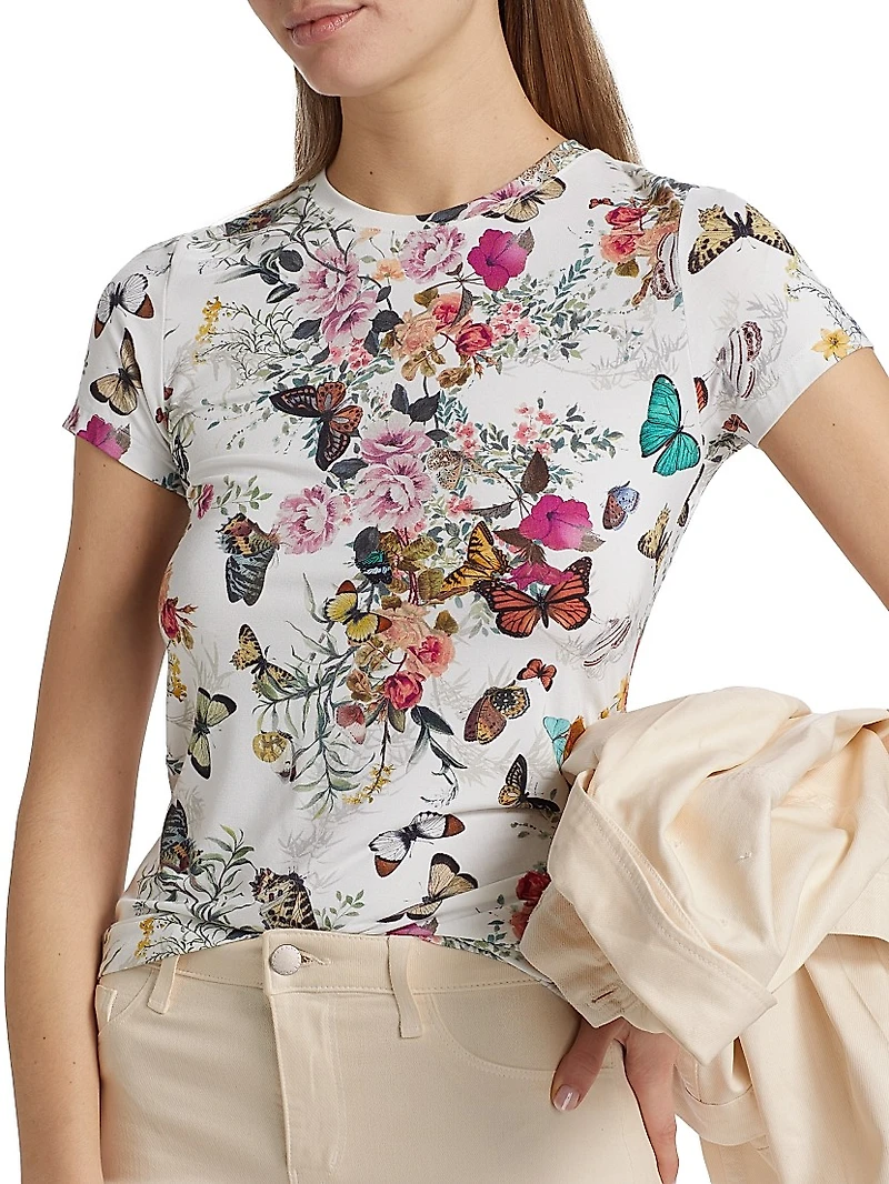 Ressi Floral Fitted Crewneck T-Shirt