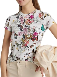 Ressi Floral Fitted Crewneck T-Shirt