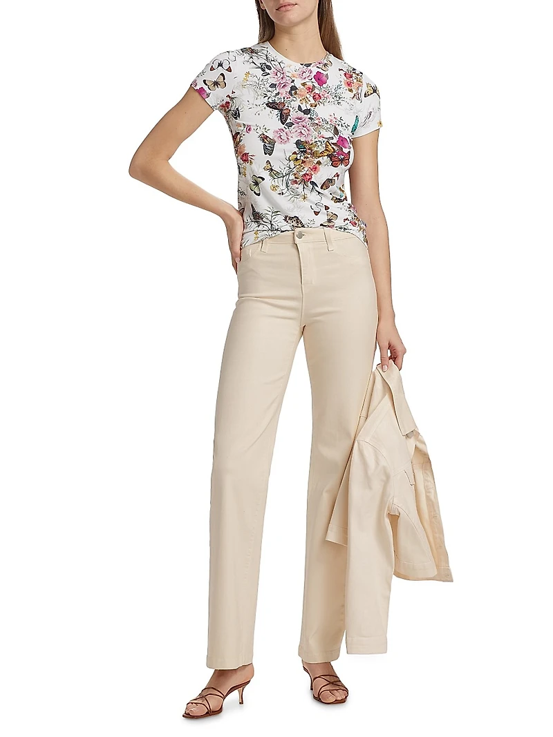 Ressi Floral Fitted Crewneck T-Shirt