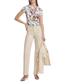 Ressi Floral Fitted Crewneck T-Shirt