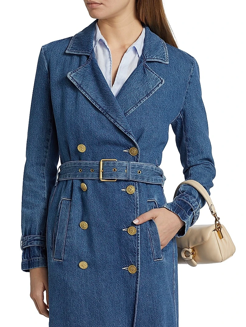 Bradley Belted Cotton Denim Trench Coat