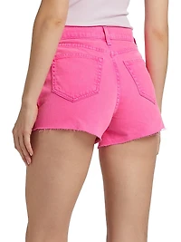 Beck Distressed Denim High-Rise Shorts