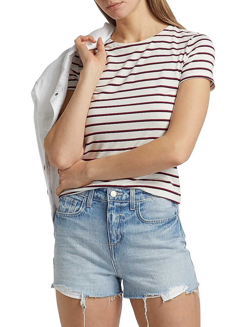 Ressi Striped Knit Crewneck T-Shirt
