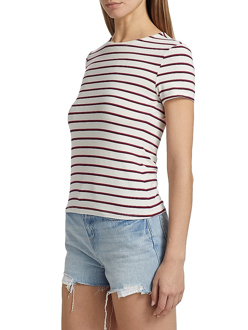 Ressi Striped Knit Crewneck T-Shirt