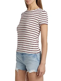 Ressi Striped Knit Crewneck T-Shirt