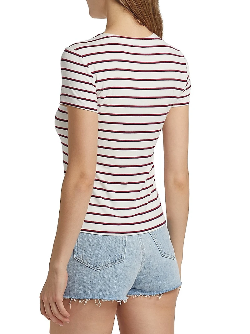 Ressi Striped Knit Crewneck T-Shirt