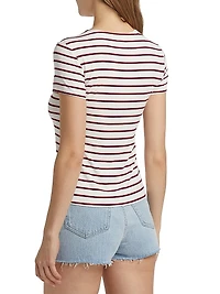 Ressi Striped Knit Crewneck T-Shirt