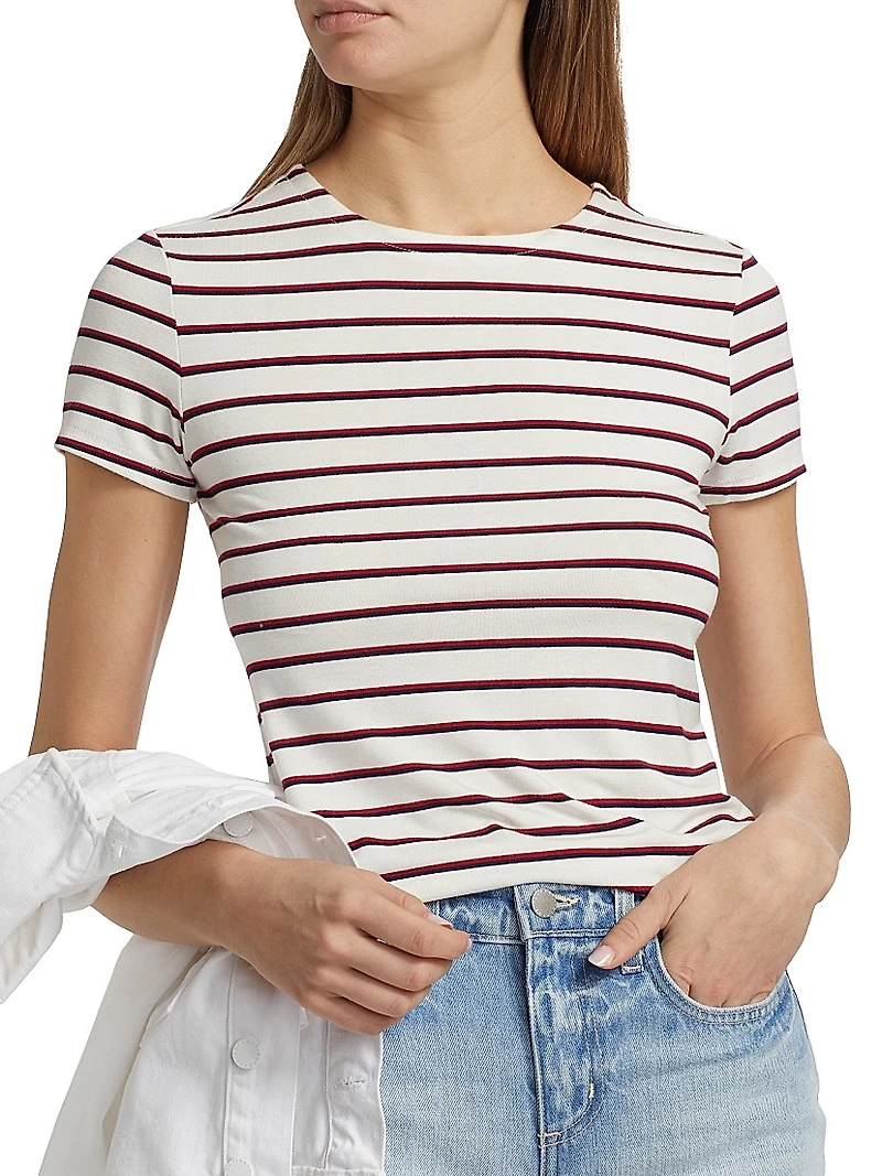 Ressi Striped Knit Crewneck T-Shirt