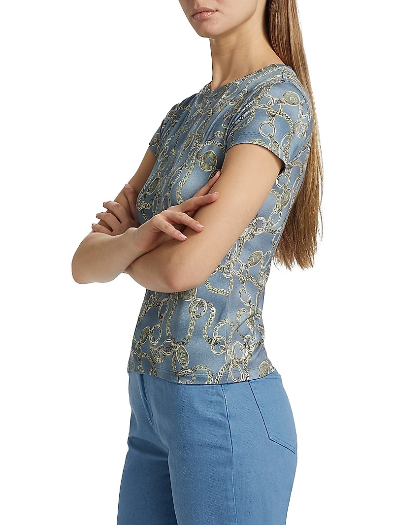 Ressi Chain-Link Print Crewneck T-Shirt