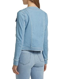 Yari Stretch Denim Collarless Jacket