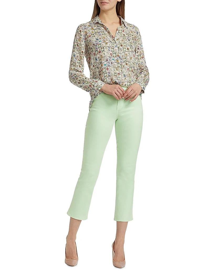 Tati Mid-Rise Stretch Flare Crop Jeans