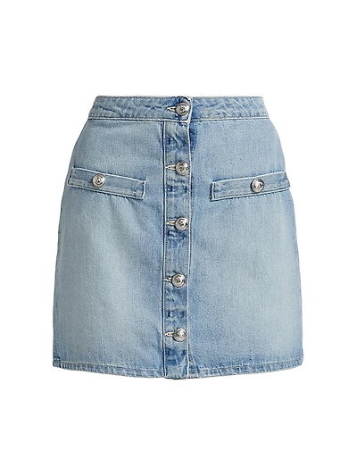 Kris Denim Button-Front Miniskirt