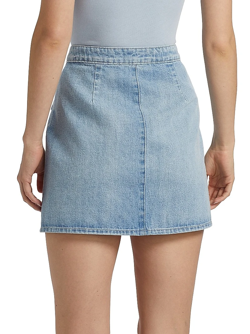 Kris Denim Button-Front Miniskirt
