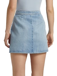 Kris Denim Button-Front Miniskirt