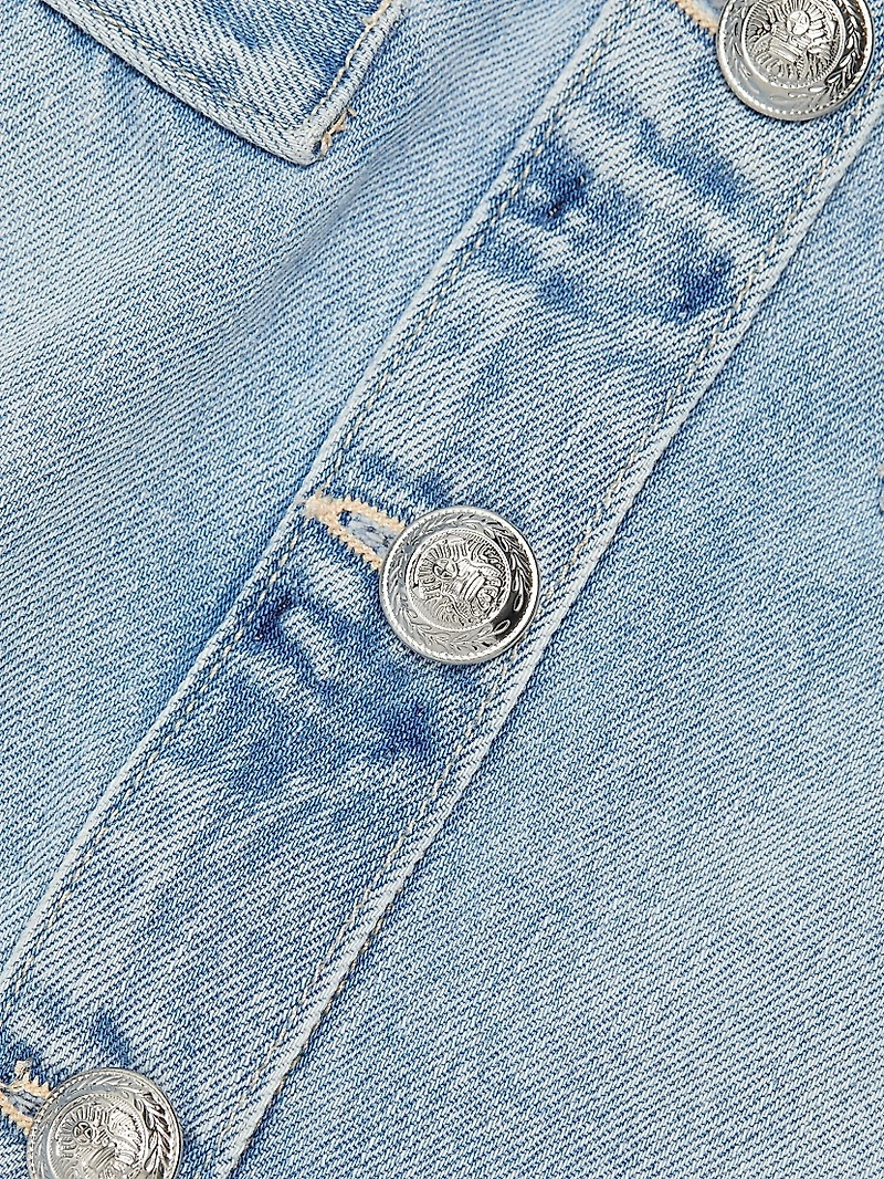 Kris Denim Button-Front Miniskirt