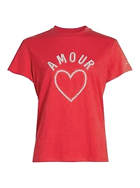Faux Pearl Amour Cotton T-Shirt