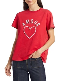 Faux Pearl Amour Cotton T-Shirt