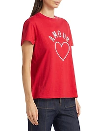 Faux Pearl Amour Cotton T-Shirt