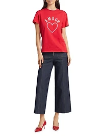 Faux Pearl Amour Cotton T-Shirt