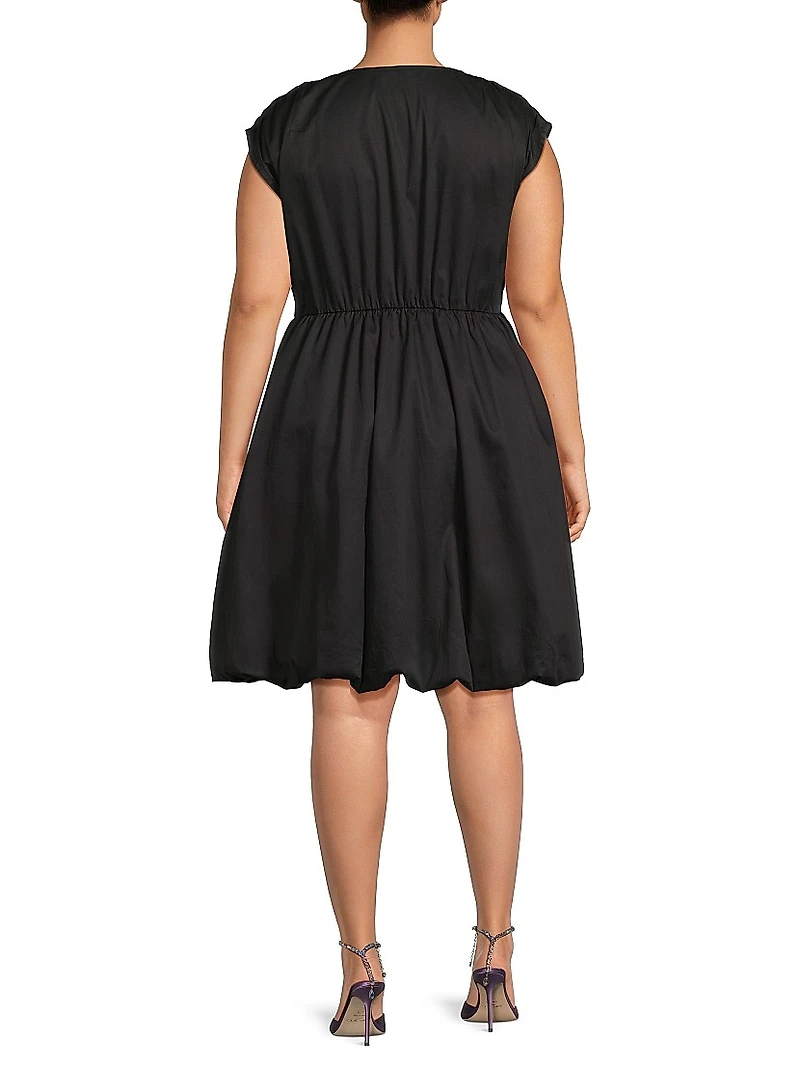 Plus Arla Gathered Cotton Minidress