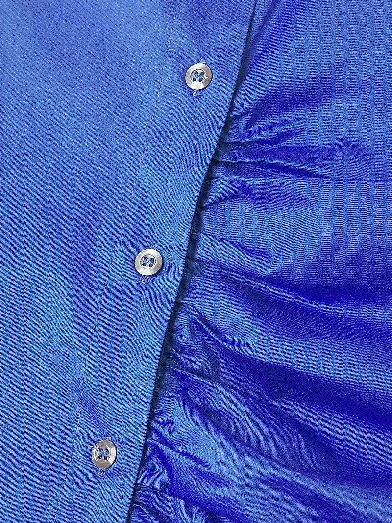 Plus Lily Cotton Asymmetric Button-Front Shirt