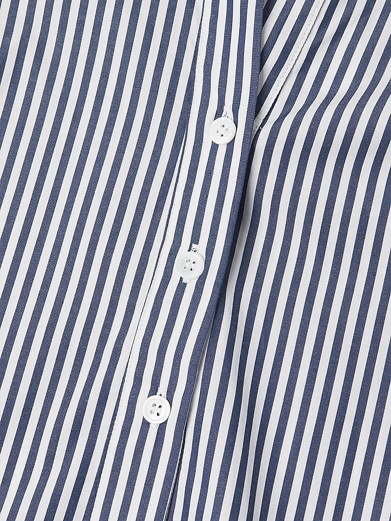 Plus Derrington Striped Cotton Button-Front Tunic