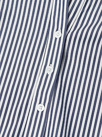 Plus Derrington Striped Cotton Button-Front Tunic