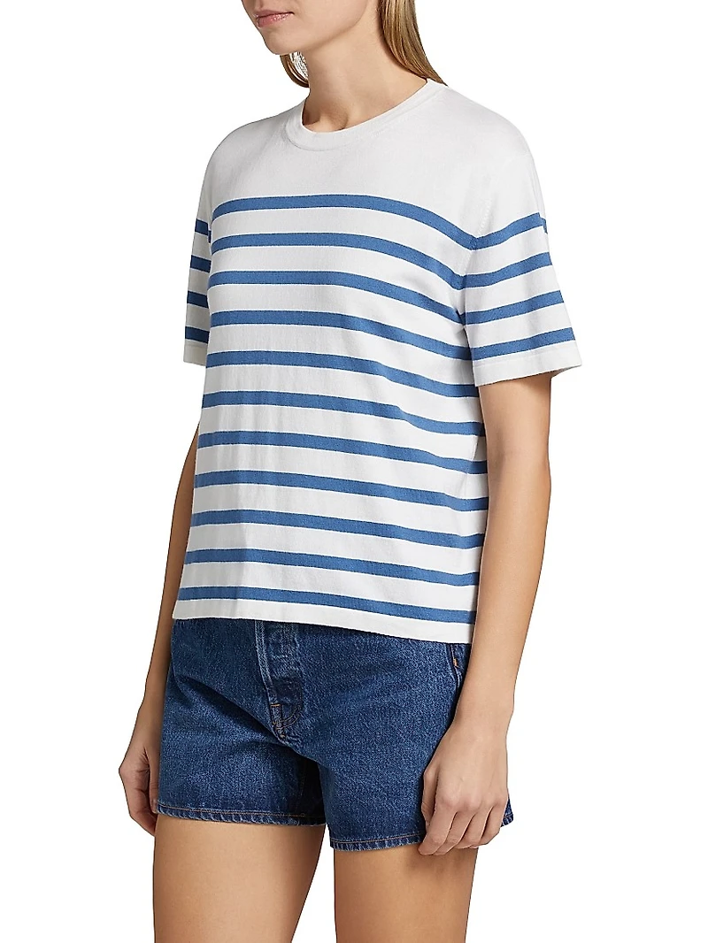 Striped Cotton-Cashmere T-Shirt