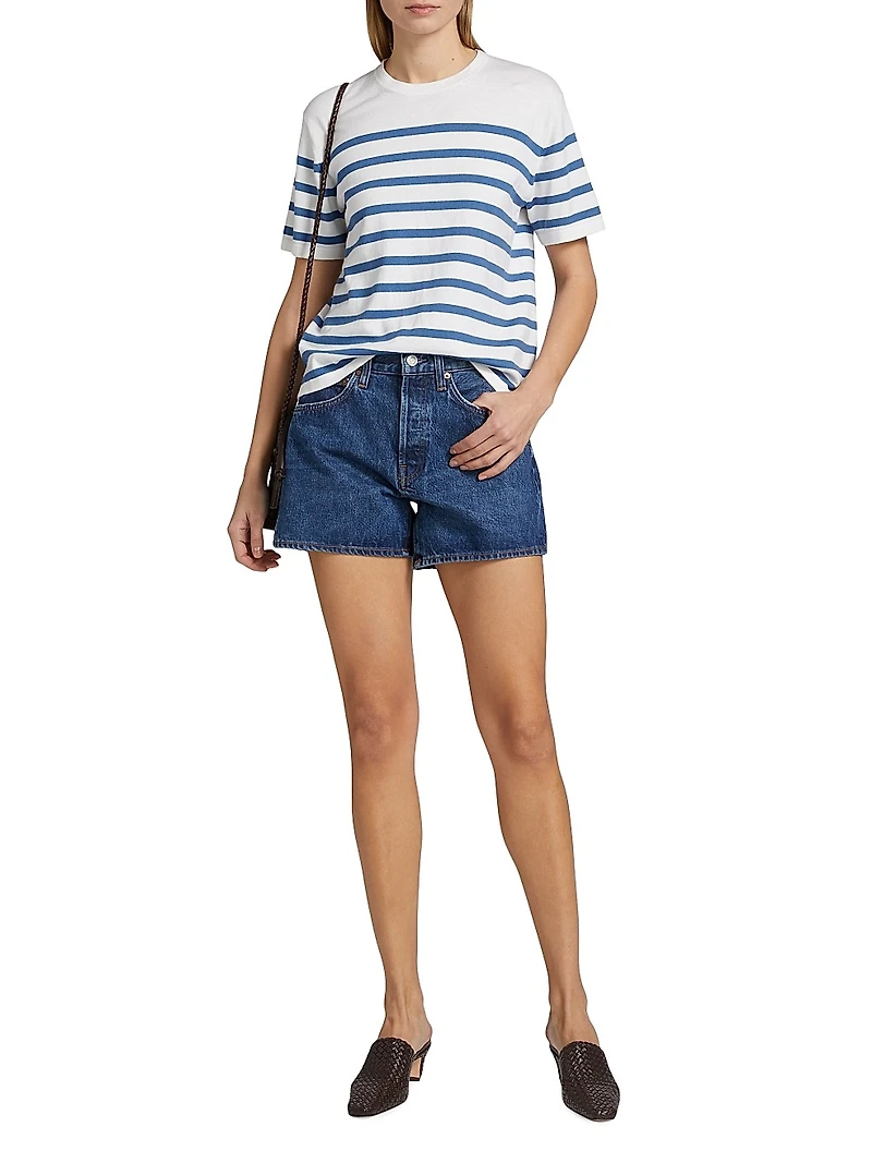 Striped Cotton-Cashmere T-Shirt