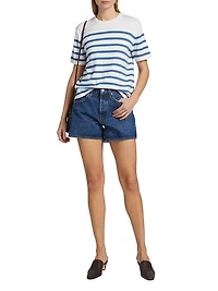 Striped Cotton-Cashmere T-Shirt