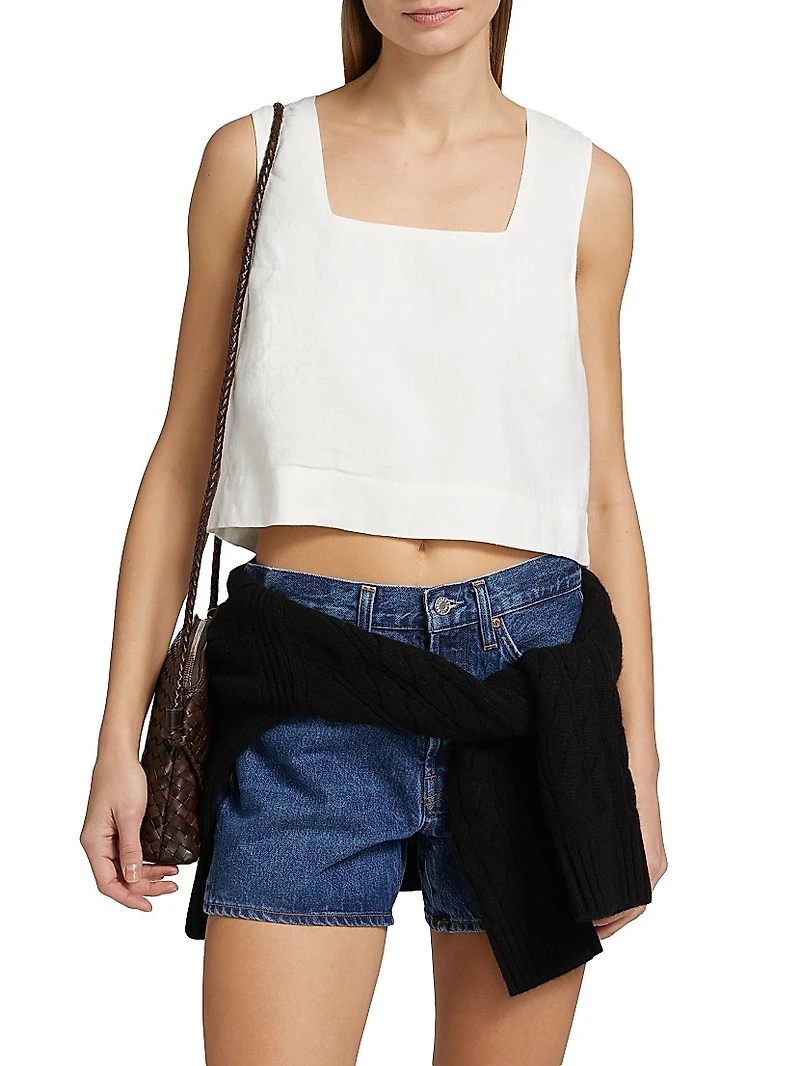 Akira Linen Square Neck Tank