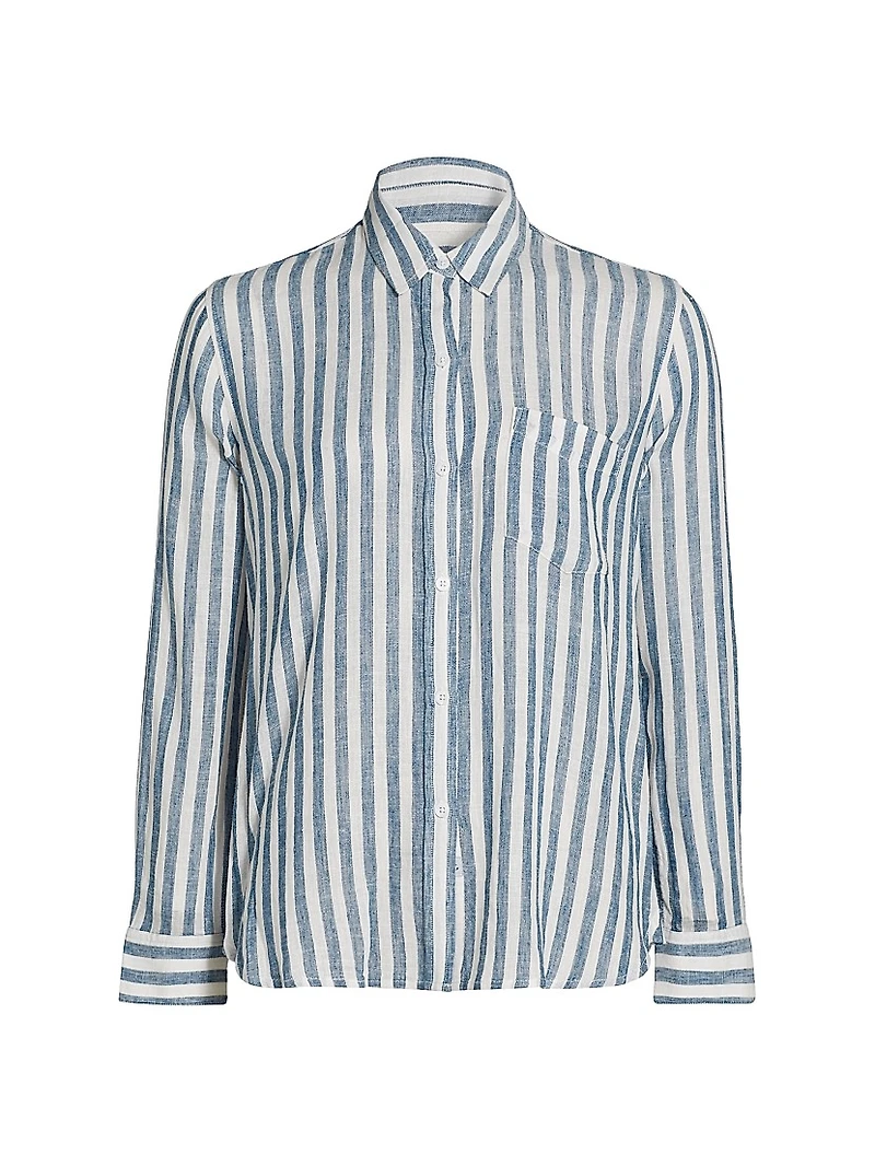 Charli Striped Linen-Blend Button-Front Shirt