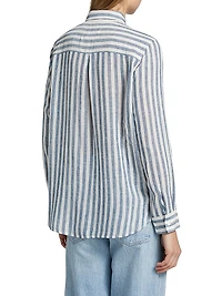 Charli Striped Linen-Blend Button-Front Shirt