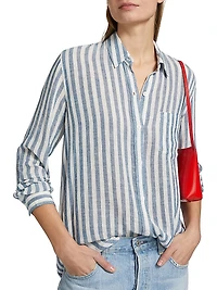 Charli Striped Linen-Blend Button-Front Shirt