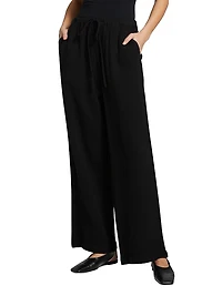 Emmie Gauze Drawstring Wide-Leg Pants