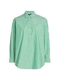 Stina Striped Cotton Poplin Button-Front Shirt