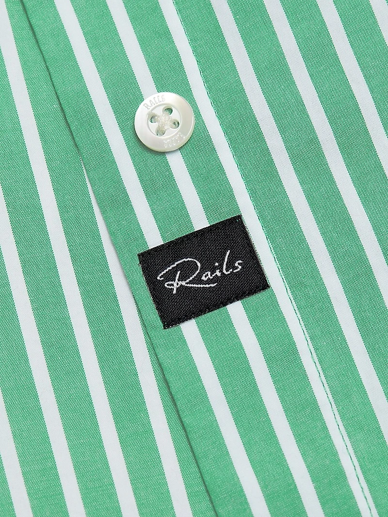 Stina Striped Cotton Poplin Button-Front Shirt