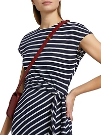 Selah Striped Cotton Tie-Waist Midi-Dress