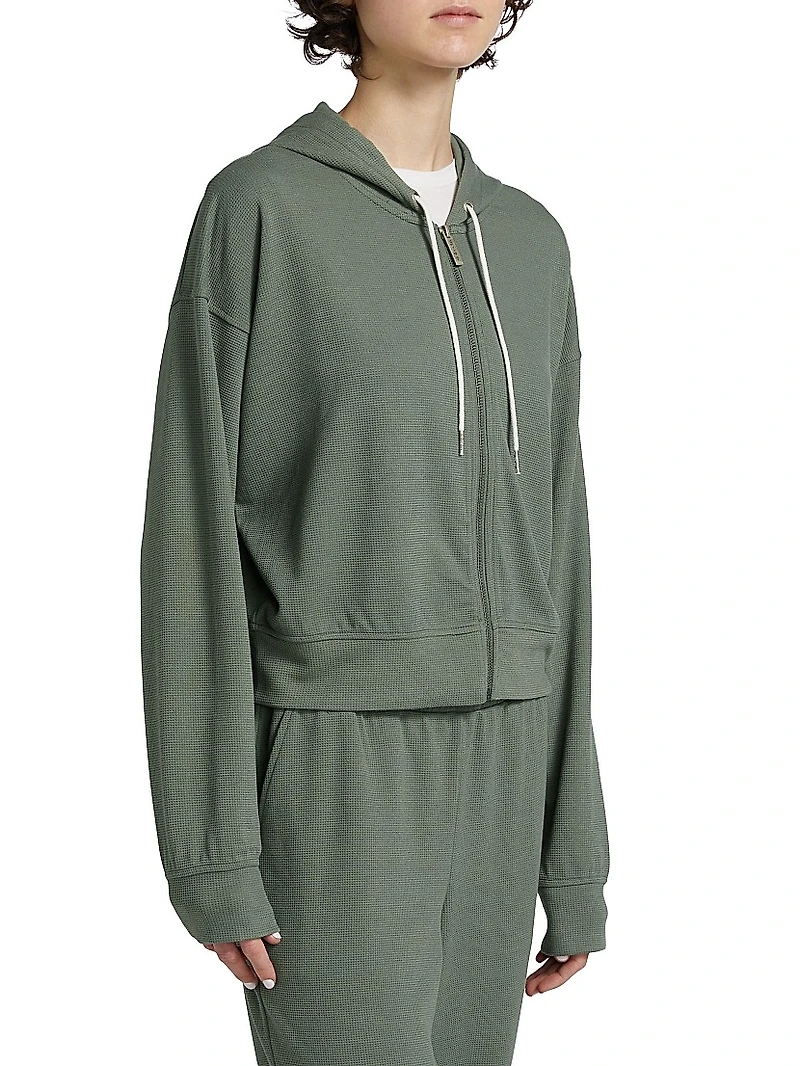 Waffle Scuba Zip-Front Sweatshirt