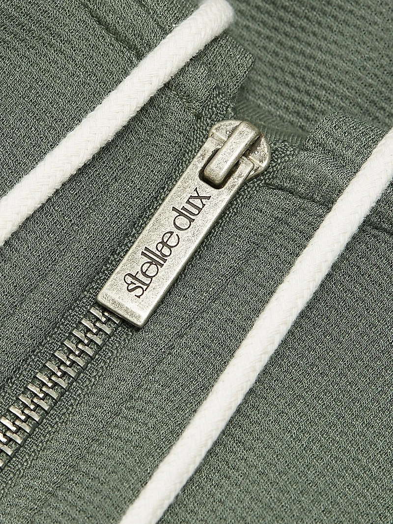 Waffle Scuba Zip-Front Sweatshirt